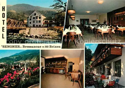 AK / Ansichtskarte Bressanone Hotel Senoner Restaurant Terrasse Stadtpanorama Bressanone