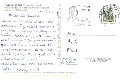 AK / Ansichtskarte Bad_Fuessing Fliegeraufnahme Thermalbad  Bad_Fuessing