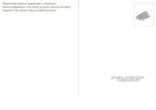 AK / Ansichtskarte Hagenohsen Weserbruecke Kirchohsen Petri Kirche Brunnen Markt  Hagenohsen