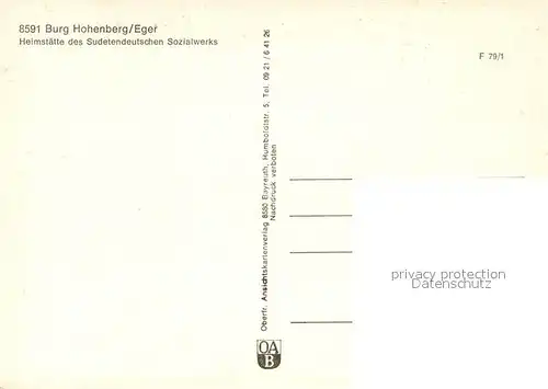 AK / Ansichtskarte Hohenberg_Eger Panorama Heimstaette Sudetendeutsches Sozialwerk Hohenberg Eger