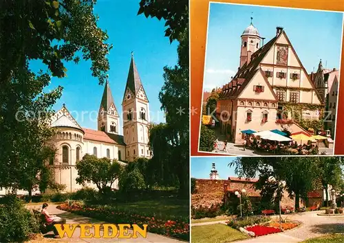 AK / Ansichtskarte Weiden_Oberpfalz Rathaus Oberer Markt Kloster Weiden Oberpfalz