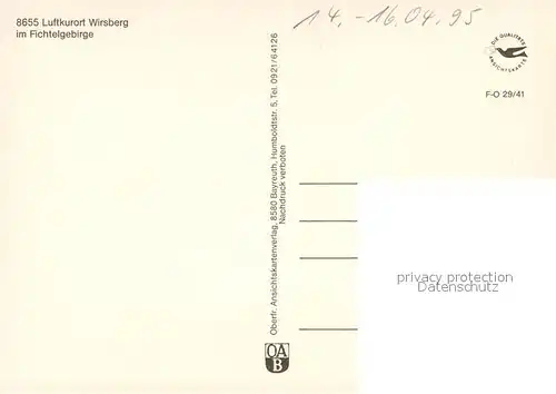 AK / Ansichtskarte Wirsberg Rathaus Campingplatz Stadtansichten Wirsberg