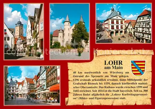AK / Ansichtskarte Lohr_Main Schloss Rathaus Brunnen Chronik Lohr_Main