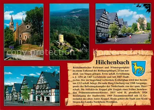 AK / Ansichtskarte Hilchenbach_Siegerland Fachwerkhaeuser Burg Chronik Hilchenbach_Siegerland