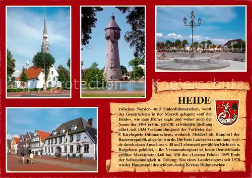 AK / Ansichtskarte Heide_Holstein Sankt Juergen Kirche Marktplatz Wasserturm Pastorat Chronik Heide_Holstein