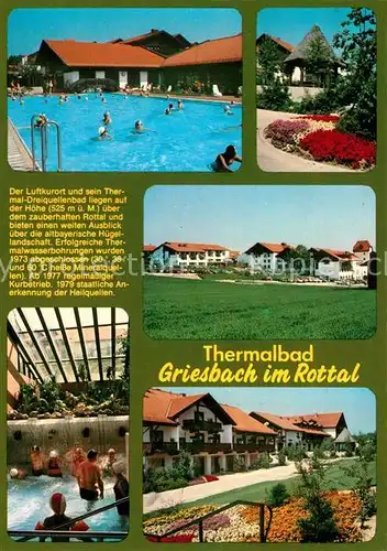 AK / Ansichtskarte Griesbach_Rottal Freibad Hallenbad Ortsansicht Griesbach Rottal