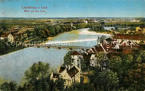 AK / Ansichtskarte Landsberg_Lech Blick auf den Lech Landsberg_Lech