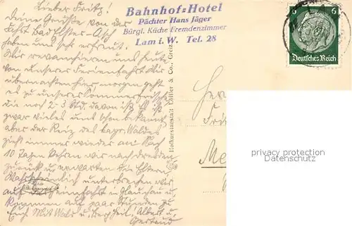 AK / Ansichtskarte Lam_Oberpfalz Panorama mit Schwarzeck Lam_Oberpfalz