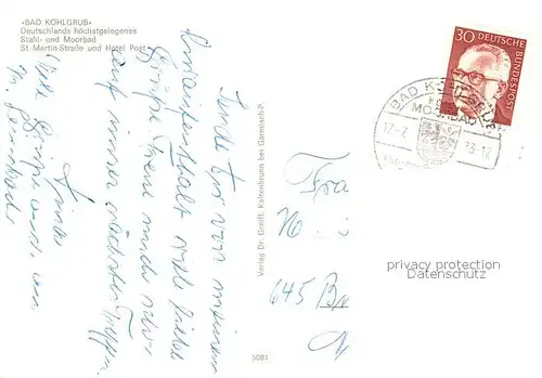 AK / Ansichtskarte Bad_Kohlgrub St Martin Strasse und Hotel Post Bad_Kohlgrub