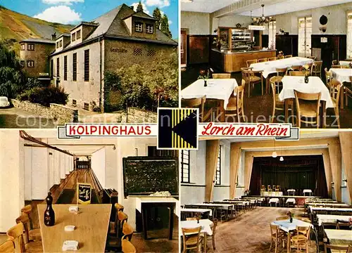AK / Ansichtskarte Lorch_Rheingau Kolpinghaus Kegelbahn Festsaal Buehne Gaststaette Lorch Rheingau