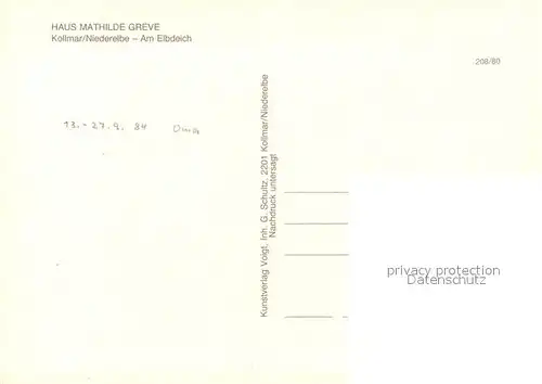 AK / Ansichtskarte Kollmar_Holstein Gaestehaus Pension Haus Mathilde Greve 