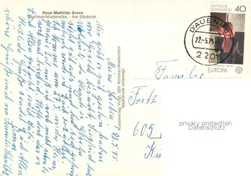 AK / Ansichtskarte Kollmar_Holstein Gaestehaus Pension Haus Mathilde Greve 