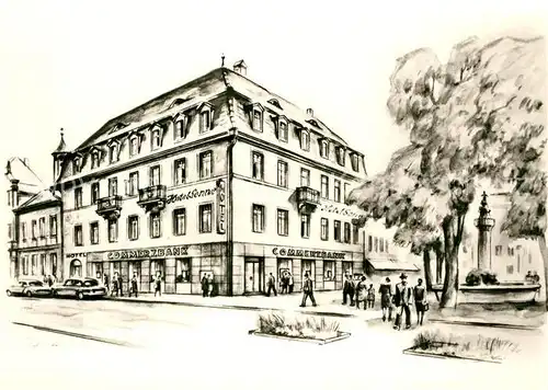 AK / Ansichtskarte Loerrach Hotel Sonne am Marktplatz Kuenstlerkarte Loerrach