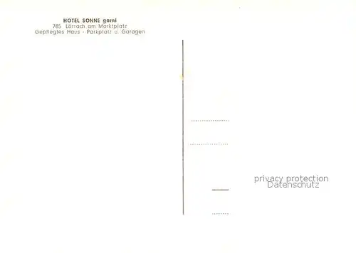 AK / Ansichtskarte Loerrach Hotel Sonne am Marktplatz Kuenstlerkarte Loerrach