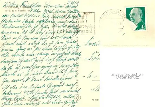 AK / Ansichtskarte Neustadt_Harz Blick zum Ratskeller Fachwerkhaeuser Kirchturm Neustadt_Harz