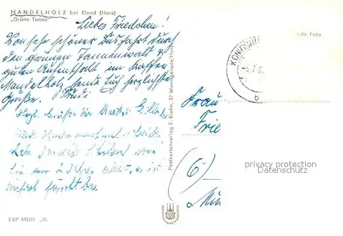 AK / Ansichtskarte Mandelholz_Harz Gaststaette Gruene Tanne Mandelholz Harz