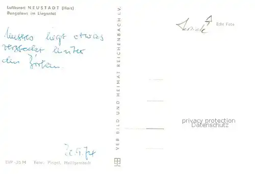 AK / Ansichtskarte Neustadt_Harz Bungalows im Liegental Luftkurort Neustadt_Harz