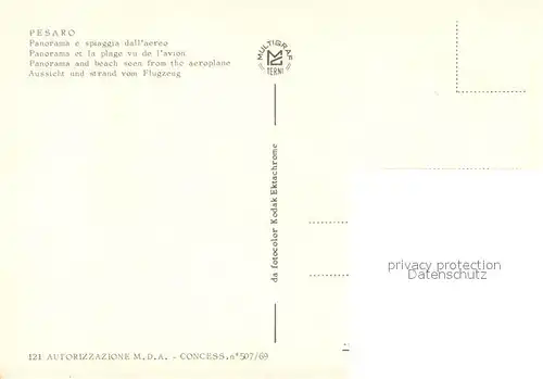 AK / Ansichtskarte Pesaro Panorama e spiaggia dall aereo Pesaro