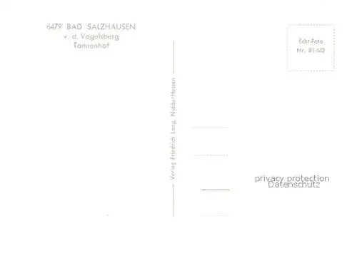 AK / Ansichtskarte Bad_Salzhausen Gaestehaus Pension Tannenhof Bad_Salzhausen