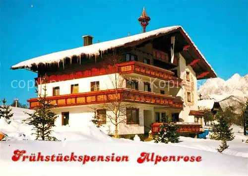 AK / Ansichtskarte Schladming_Obersteiermark Pension Alpenrose Winterlandschaft Alpen Schladming_Obersteiermark