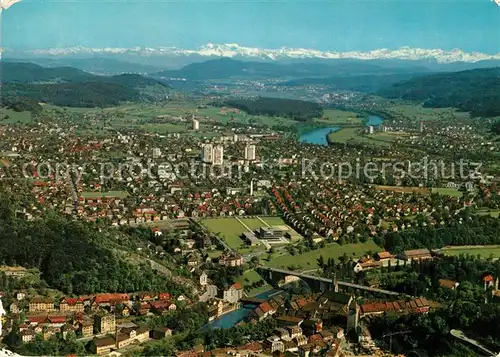 AK / Ansichtskarte Wettingen_AG Alpenkette Fliegeraufnahme Wettingen AG