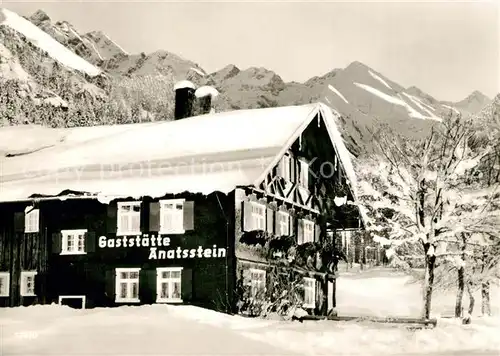 AK / Ansichtskarte Oberstdorf Gaststaette Anasstein im Birgsautal Winterlandschaft Allgaeuer Alpen Oberstdorf