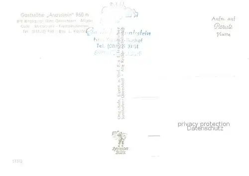 AK / Ansichtskarte Oberstdorf Gaststaette Anasstein im Birgsautal Winterlandschaft Allgaeuer Alpen Oberstdorf