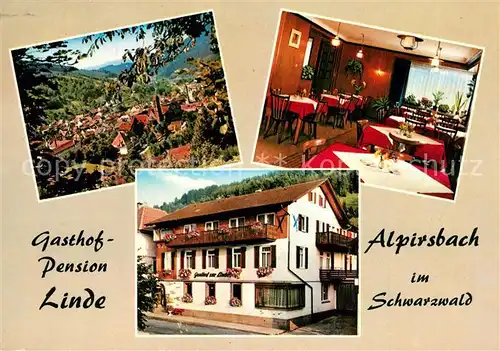 AK / Ansichtskarte Alpirsbach Gasthof Pension Linde Stadtpanorama Schwarzwald Alpirsbach