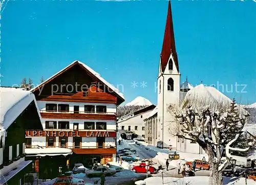 AK / Ansichtskarte Seefeld_Tirol Apenhotel Lamm Kirche Winterimpressionen Seefeld Tirol