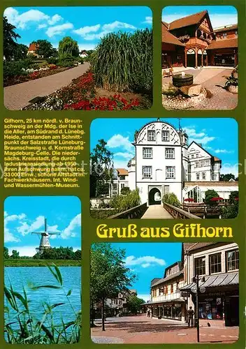 AK / Ansichtskarte Gifhorn Windmuehle Schloss Park Stadtansicht Chronik Gifhorn