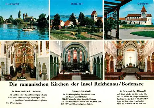 AK / Ansichtskarte Reichenau_Bodensee Niederzell Peter und Paul Mittelzell Muenster Oberzell Georgskirche Reichenau Bodensee