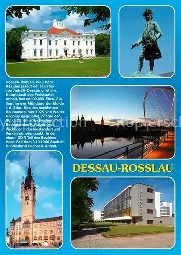 AK / Ansichtskarte Dessau Rosslau Residenz Walter Gropius Bauhaus Propsteikirche Chronik Dessau Rosslau