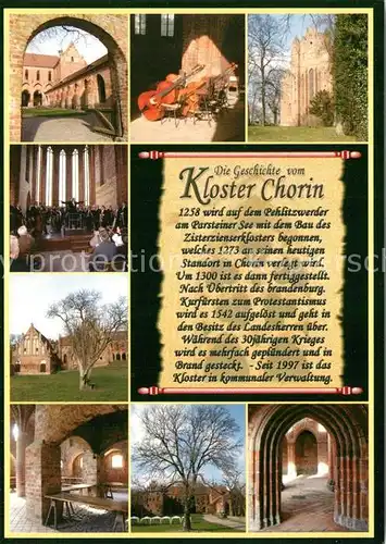 AK / Ansichtskarte Chorin Kloster Chronik Chorin