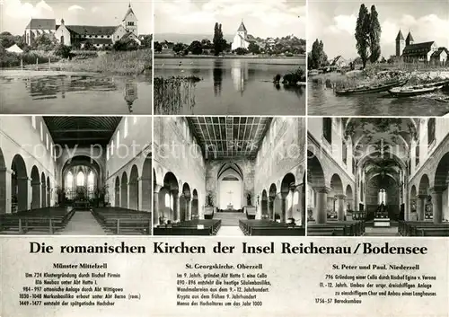 AK / Ansichtskarte Reichenau_Bodensee Muenster Mittelzell Georgskirche Oberzell Peter und Paul Niederzell Reichenau Bodensee