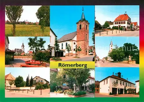 AK / Ansichtskarte Roemerberg_Pfalz Kirche Rathaus Park Stadtansichten Roemerberg Pfalz