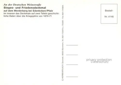 AK / Ansichtskarte Edenkoben Sieges Friedensdenkmal Edenkoben