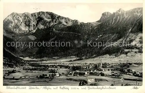 AK / Ansichtskarte Pfronten mit Rossberg und Breitenbergbahntrasse Pfronten