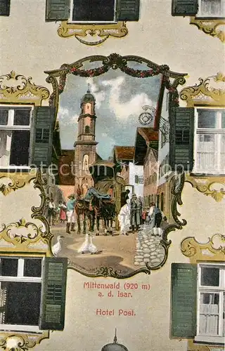 AK / Ansichtskarte Mittenwald_Bayern Hotel Post Mittenwald Bayern