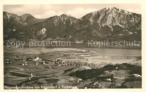 AK / Ansichtskarte Schlehdorf Fliegeraufnahme mit Kochelsee Schlehdorf