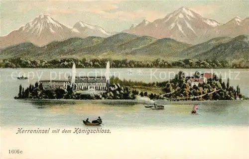 AK / Ansichtskarte Chiemsee Herreninsel mit dem Koenigsschloss Chiemsee