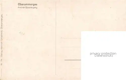 AK / Ansichtskarte Oberammergau Ammer Spaziergang Oberammergau