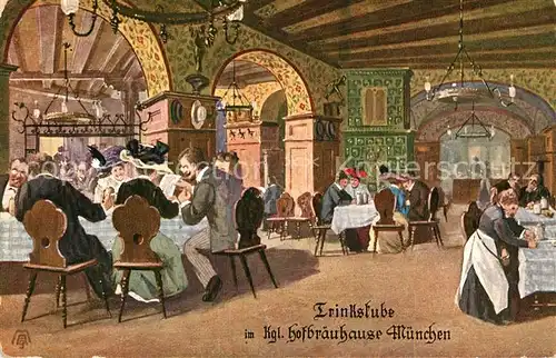 AK / Ansichtskarte Muenchen Trinkstube im Kgl Hofbraeuhaus  Muenchen