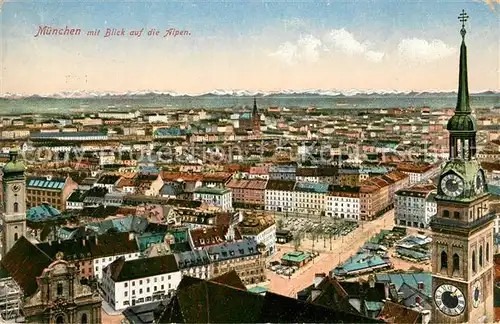 AK / Ansichtskarte Muenchen Panorama mit Alpen Muenchen