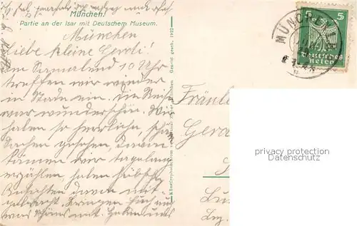 AK / Ansichtskarte Muenchen Partie an der Isar mit Deutschem Museum Muenchen