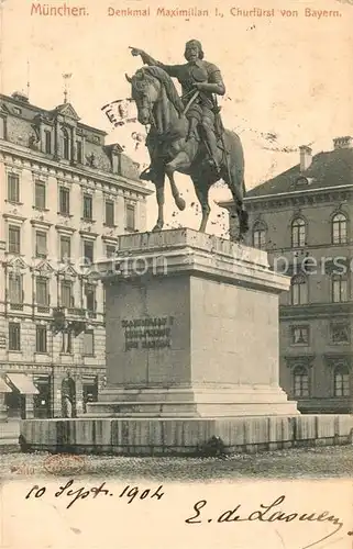 AK / Ansichtskarte Muenchen Denkmal Maximilian I Churfuerst von Bayern Muenchen