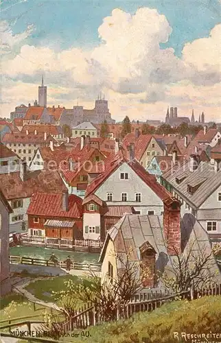 AK / Ansichtskarte Muenchen Blick von der Au Muenchen