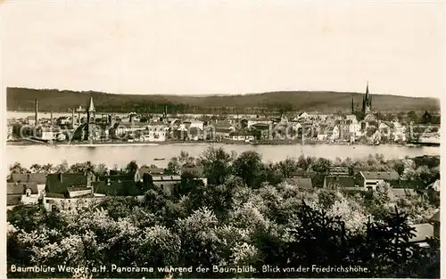 AK / Ansichtskarte Werder_Havel Panorama waehrend der Baumbluete Blick von der Friedrichshoehe Werder Havel
