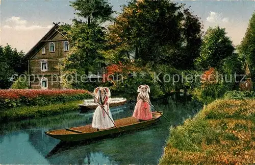 AK / Ansichtskarte Spreewald Partie beim Gasthaus Zum froehlichen Hecht Spreewald