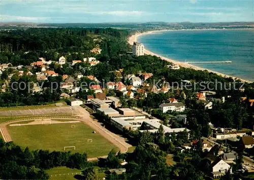 AK / Ansichtskarte Timmendorfer_Strand Ostseeheilbad Sportplatz Fliegeraufnahme Timmendorfer_Strand
