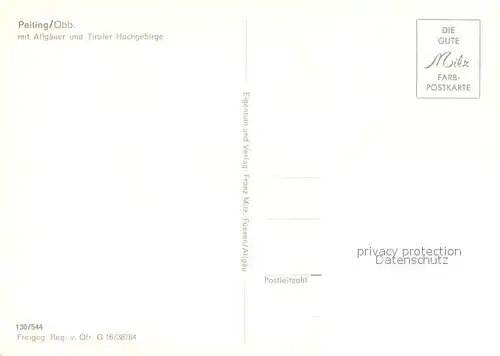 AK / Ansichtskarte Peiting mit Allgaeuer und Tiroler Hochgebirge Fliegeraufnahme Peiting